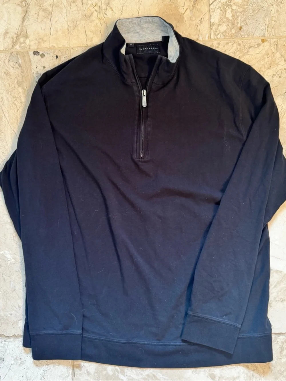 Bobby jones Pima cotton zip black blue golf pullover sweater lot Sz L - Picture 3 of 5